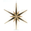 Illuminated Hanging Star, 52cm, with 6 flat curl trees, natural and walnut by Martina Rudolph