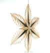 Illuminated Hanging Star, 52cm, with 6 flat curl trees, natural and walnut by Martina Rudolph