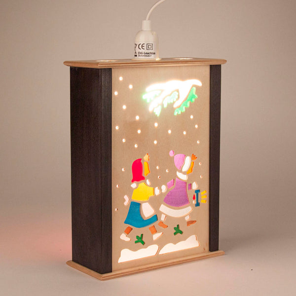 Electric Window Lantern with Santa and Children, small by Thomas Morgenstern