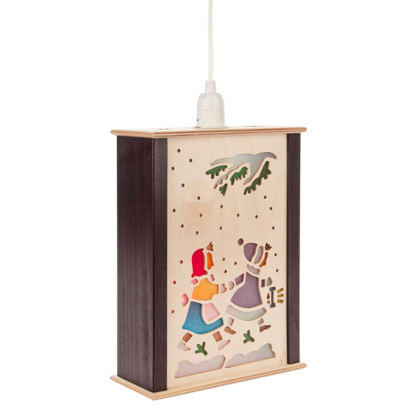 Electric Window Lantern with Santa and Children, small by Thomas Morgenstern