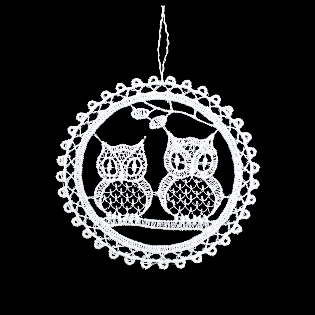 Lace Ball with Owls Ornament by StiVoTex Vogel