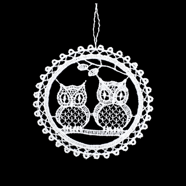 Lace Ball with Owls Ornament by StiVoTex Vogel