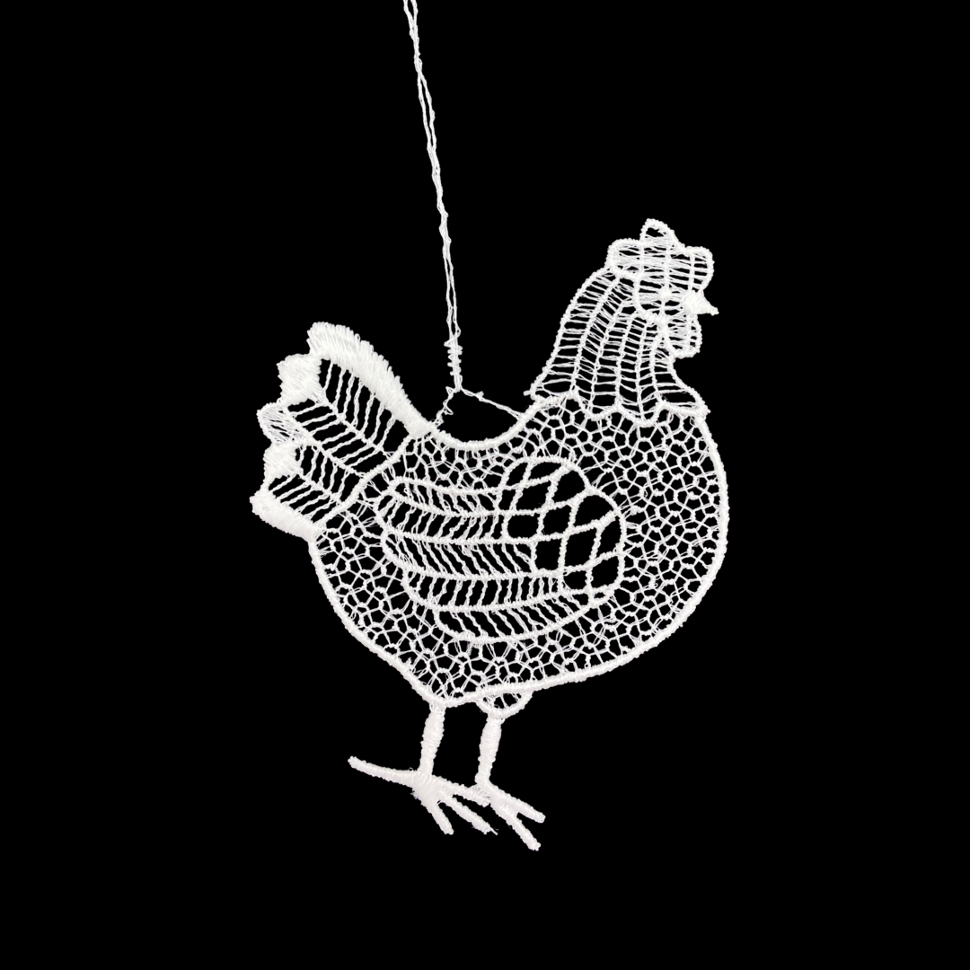 Lace Hen Ornament by StiVoTex Vogel