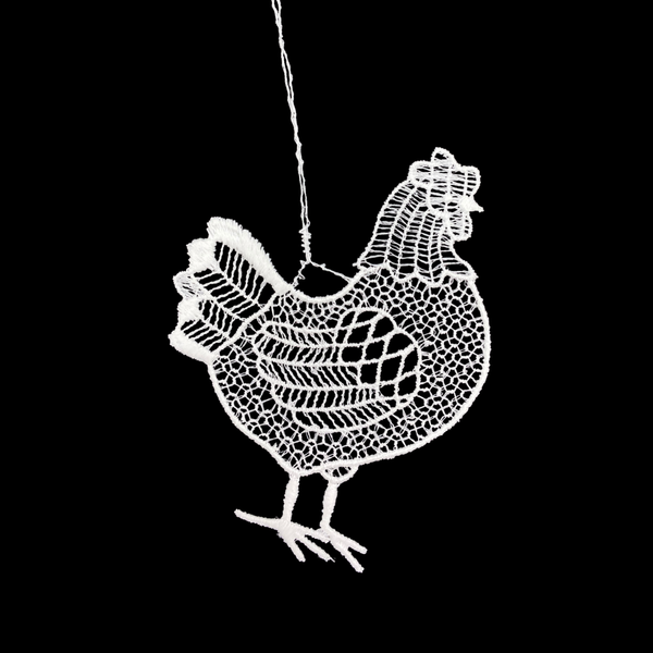 Lace Hen Ornament by StiVoTex Vogel