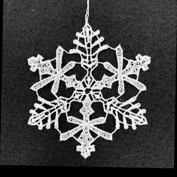 Lace Snowstar with Three Pine Ornament by StiVoTex Vogel