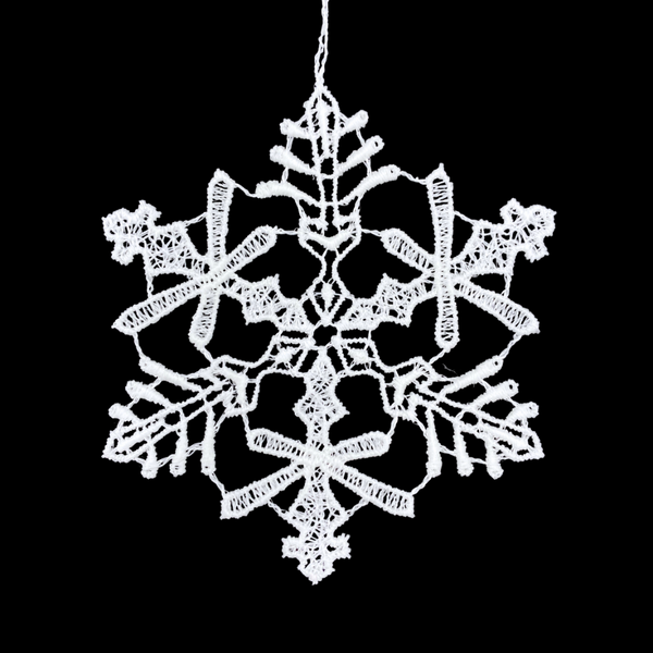 Lace Snowstar with Three Pine Ornament by StiVoTex Vogel