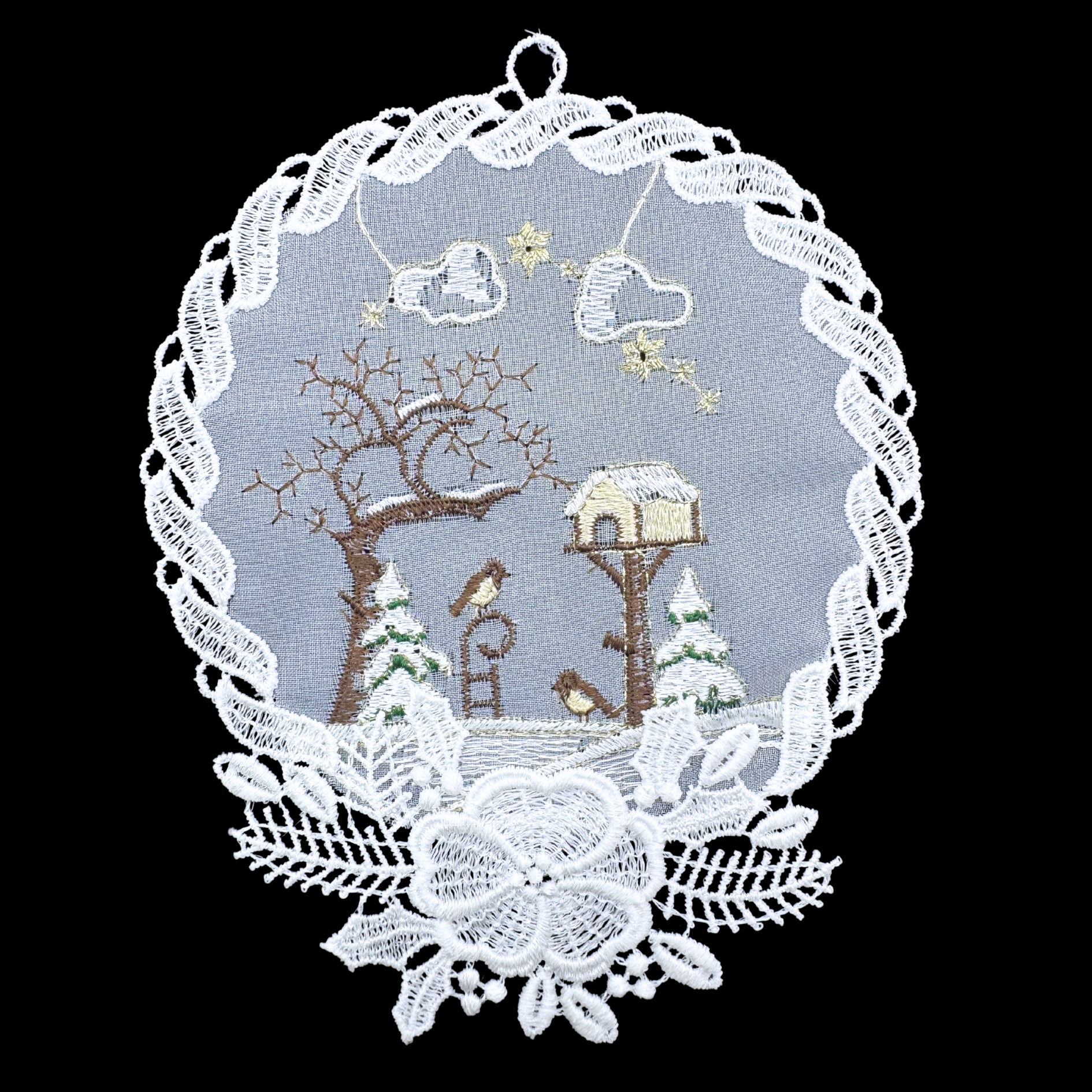 Lace Wintertime with Birdhouse Window Picture by StiVoTex Vogel