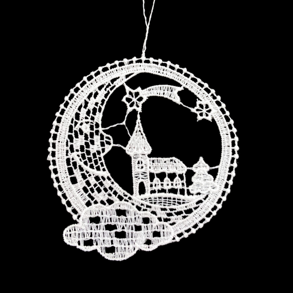 Moon Frame with Church Lace Ornament by StiVoTex Vogel