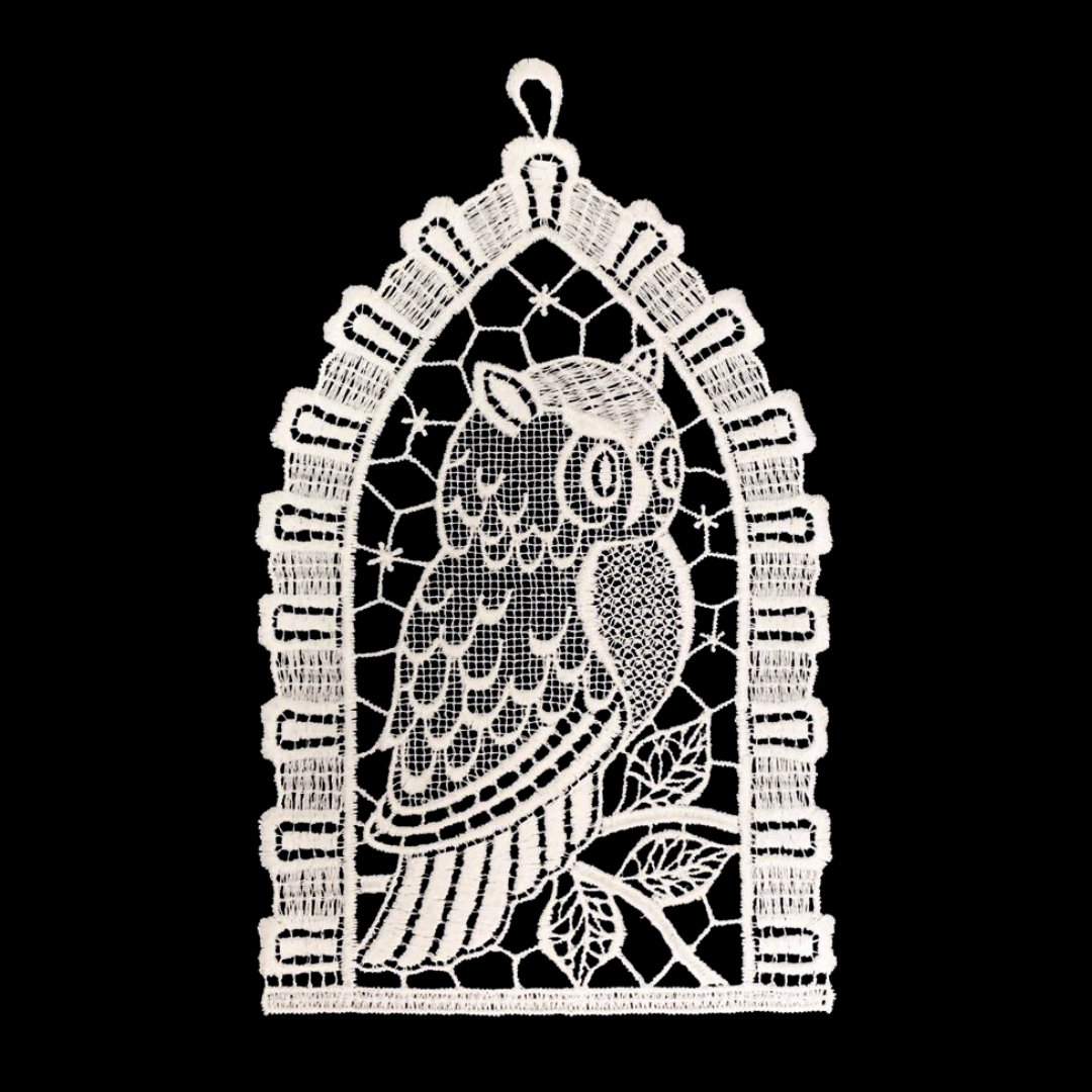 Lace Owl in Window by StiVoTex Vogel