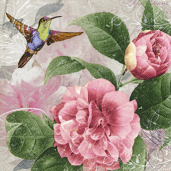 Hummingbird Dance Paper Luncheon Size Paper Napkins