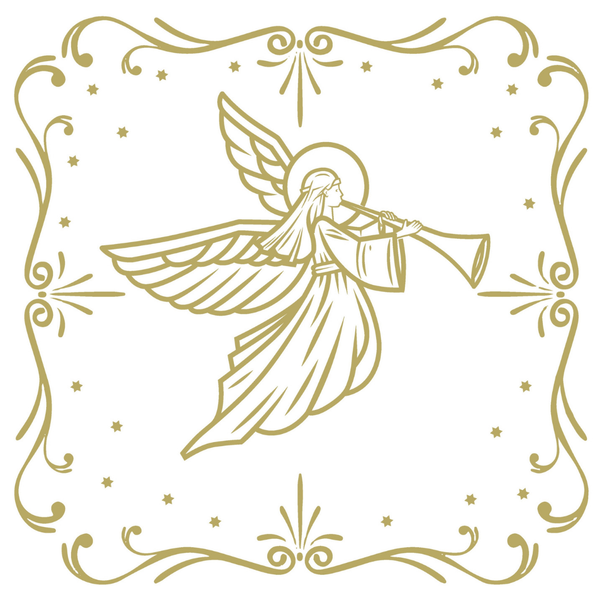 Angel Deco Luncheon Size Paper Napkins