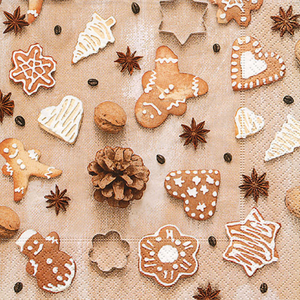 Christmas Cookies Cocktail Size Paper Napkins