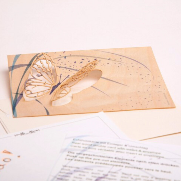 Butterfly Wood Card by Formes-Berlin