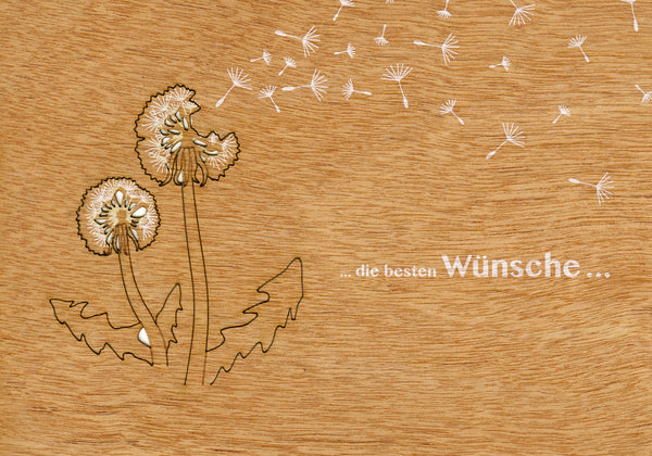 …die besten Wunsche, (Best Wishes)  Dandilions, 3D card by Formes-Berlin