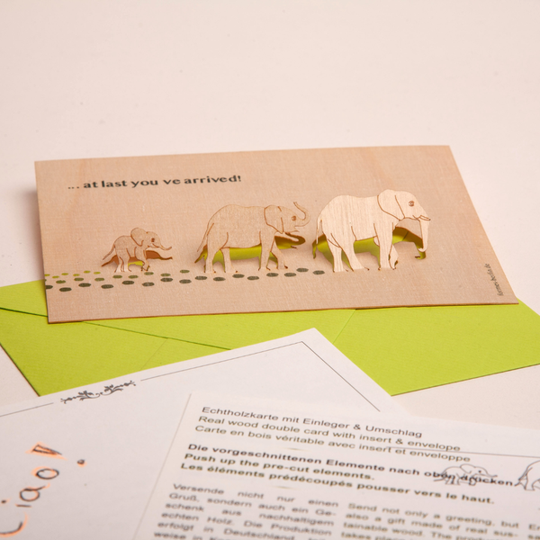 Elephant Wood Card by Formes-Berlin