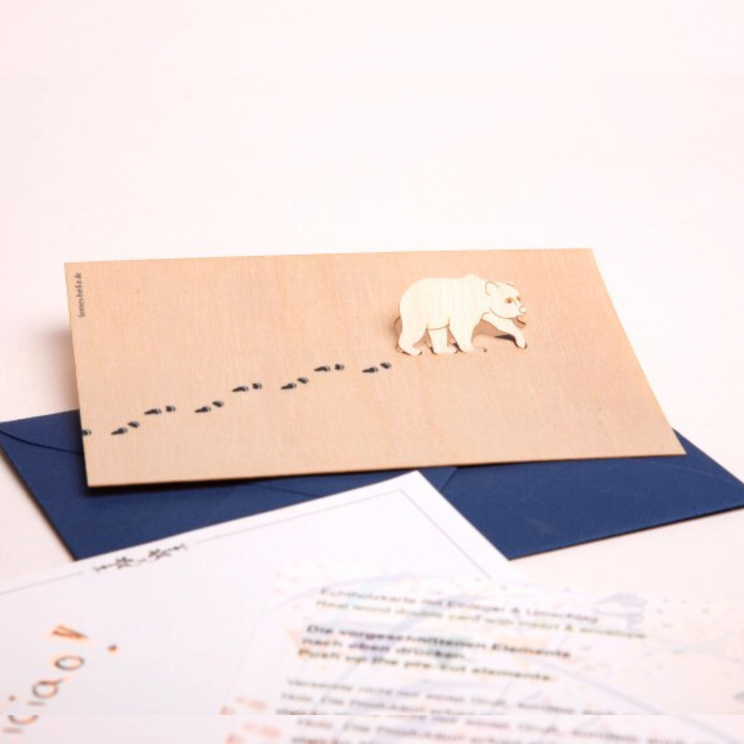 Bear Wood Card by Formes-Berlin