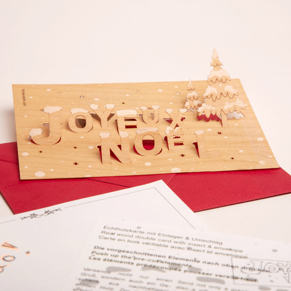 Joyeux Noel Wood Card by Formes-Berlin