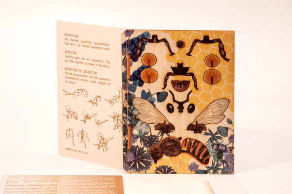 Bee 3D Wood Decoration Card by Formes-Berlin