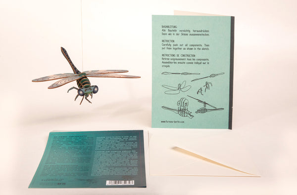 Dragonfly 3D Wood Decoration Card by Formes-Berlin