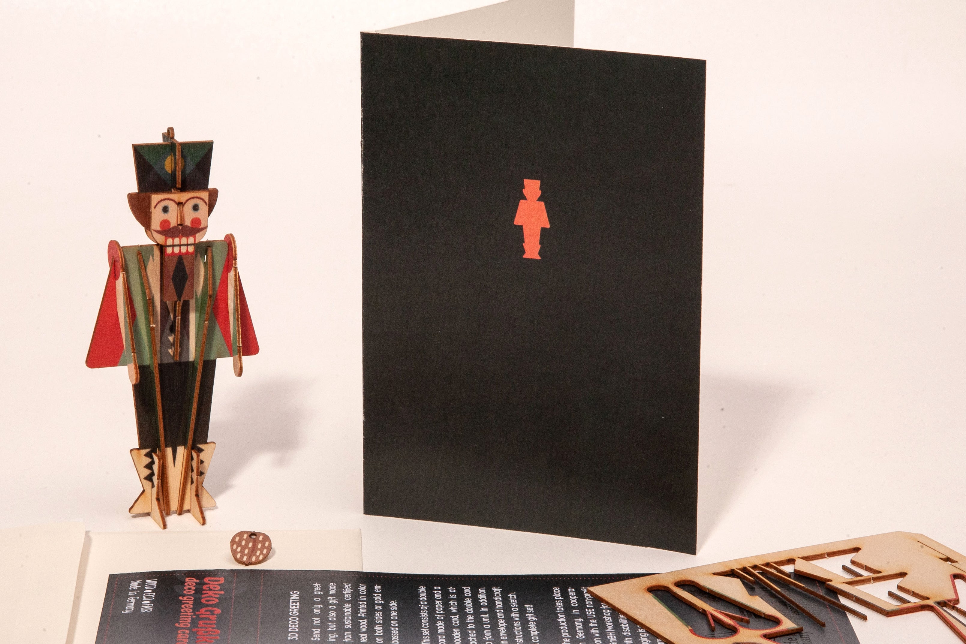 Nutcracker 3D Wood Decoration Card by Formes-Berlin