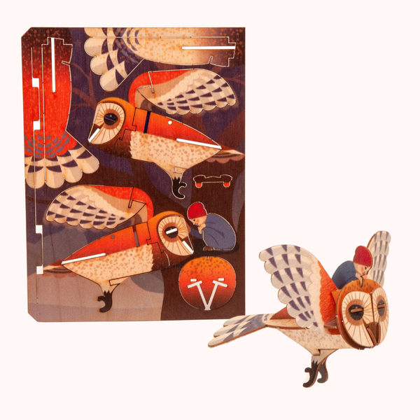 Owl 3D Wood Decoration Card by Formes-Berlin