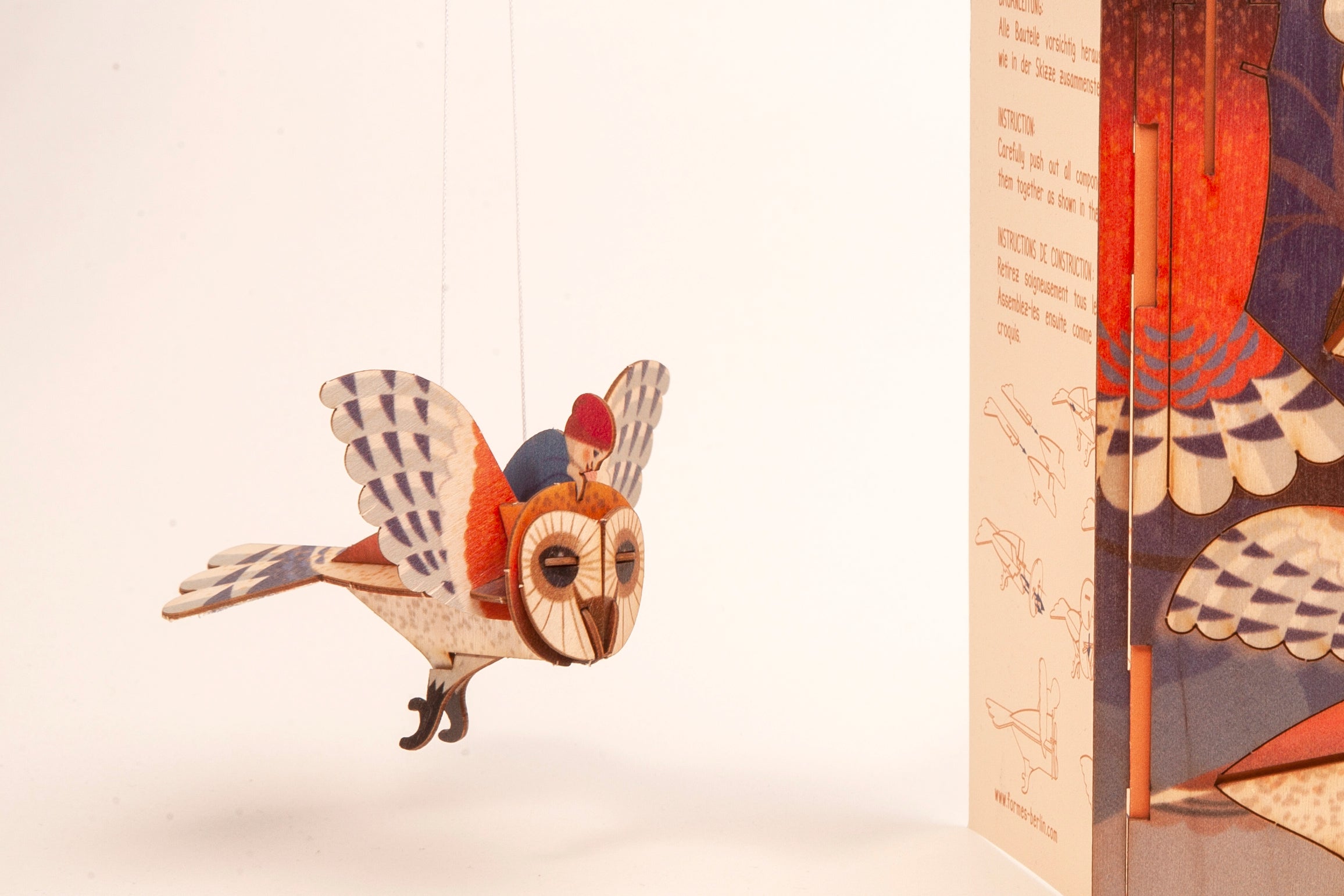 Owl 3D Wood Decoration Card by Formes-Berlin