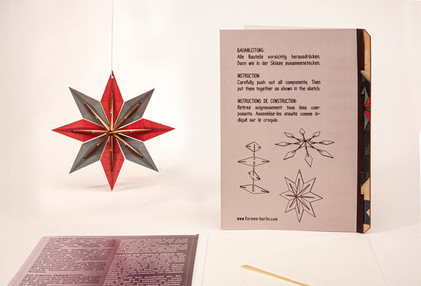 Christmas Star 3D Wood Decoration Card by Formes-Berlin