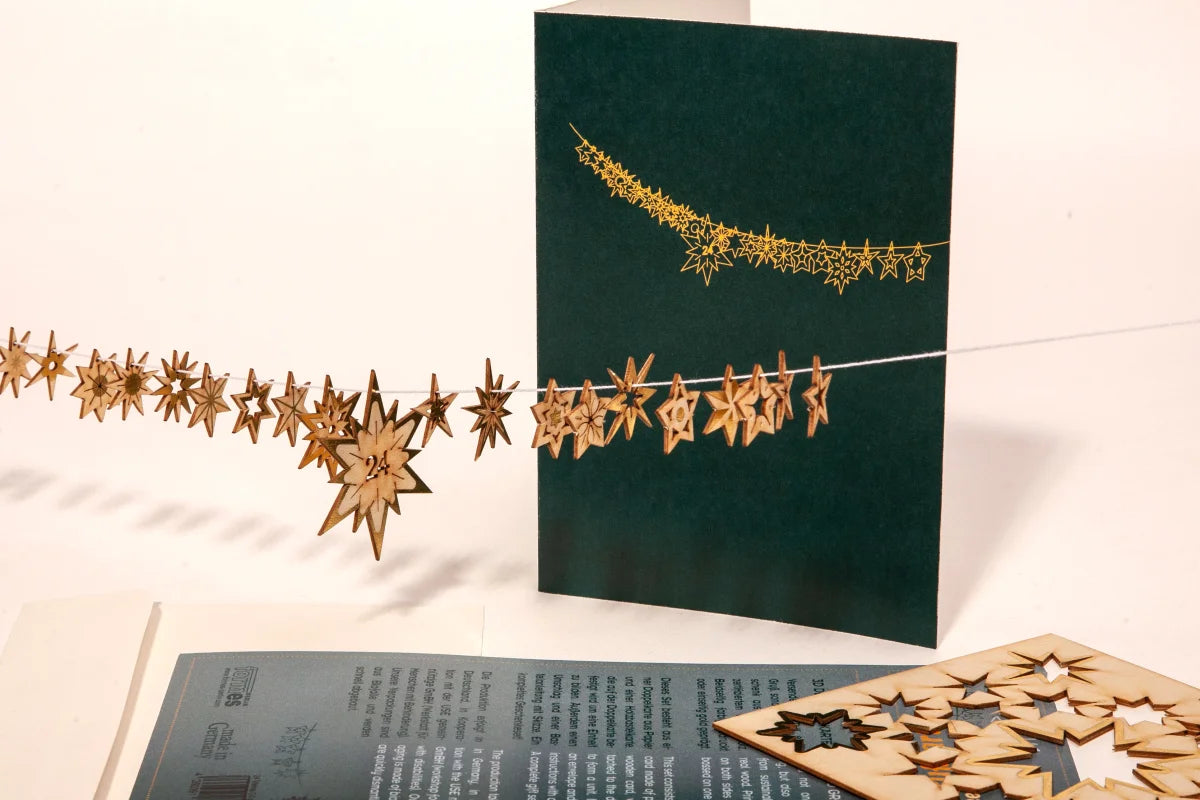 Stars 3D Wood Decoration Card by Formes-Berlin