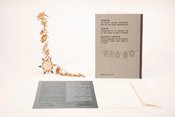 Stars 3D Wood Decoration Card by Formes-Berlin