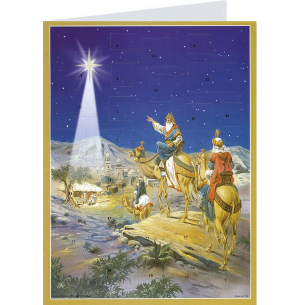Three Kings with Star Advent Calendar Card by Richard Sellmer Verlag