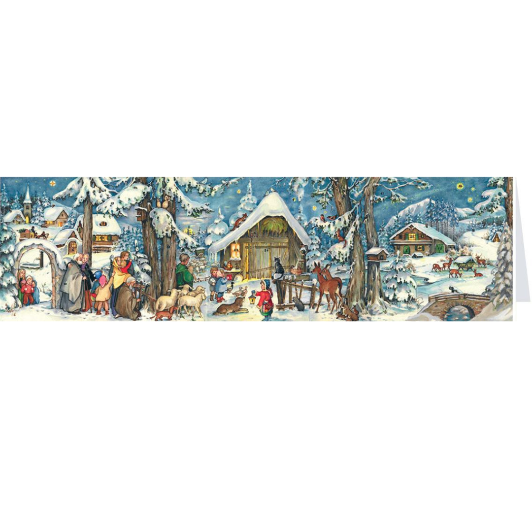 Midi Town Nativity Advent Calendar Card by Richard Sellmer Verlag