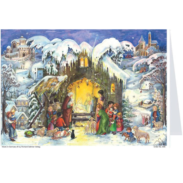 Snowy Nativity Advent Calendar Card by Richard Sellmer Verlag