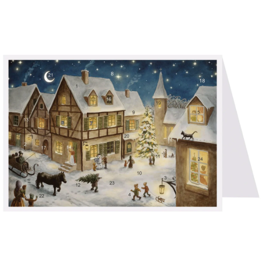 Christmas Eve in the Village Advent Calendar card by Richard Sellmer Verlag