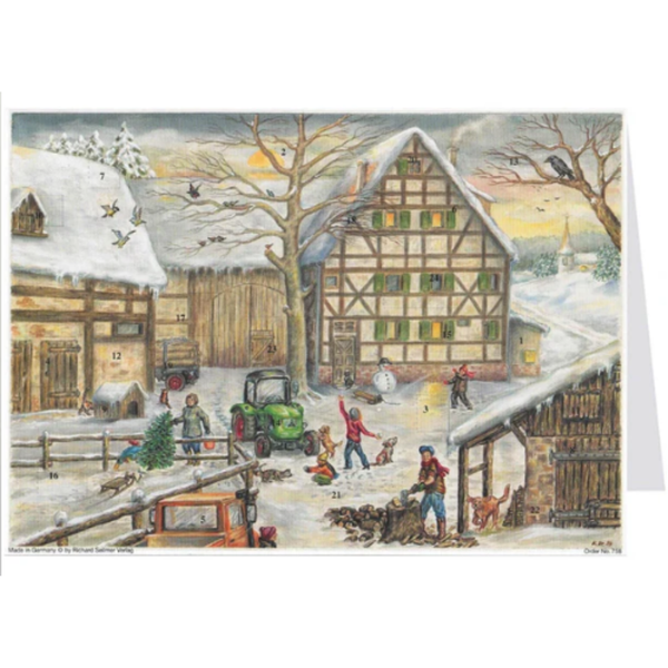 Farm Tractor Advent Calendar Card by Richard Sellmer Verlag