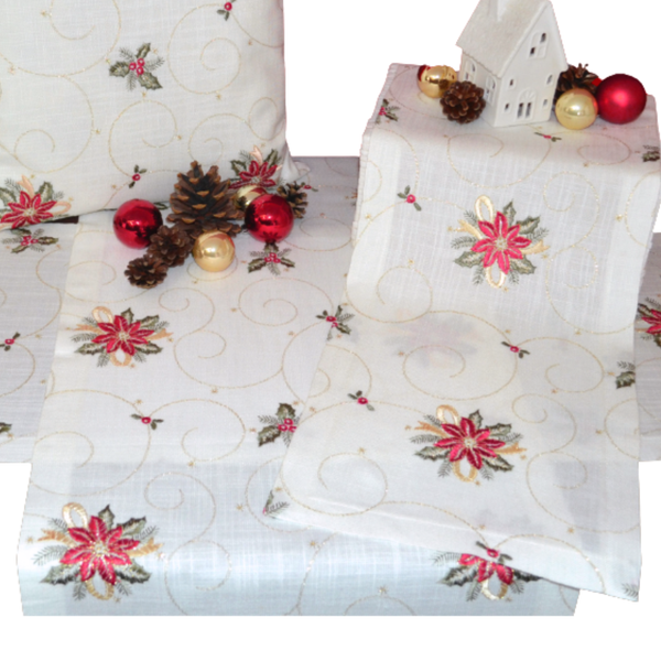 Poinsettia, 4 Pack Fabric Napkins by StiVoTex Vogel 45x45 cm