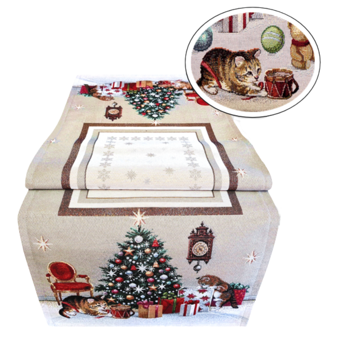 Christmas Cats Table Runner by StiVoTex Vogel 40x135 cm