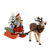 Miniature Santa on Sled with Stag by Marolin Manufaktur
