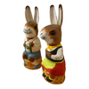 One of a Kind Bunny Pair Paper Mache Candy Container Two Piece Set by Werner Brauer