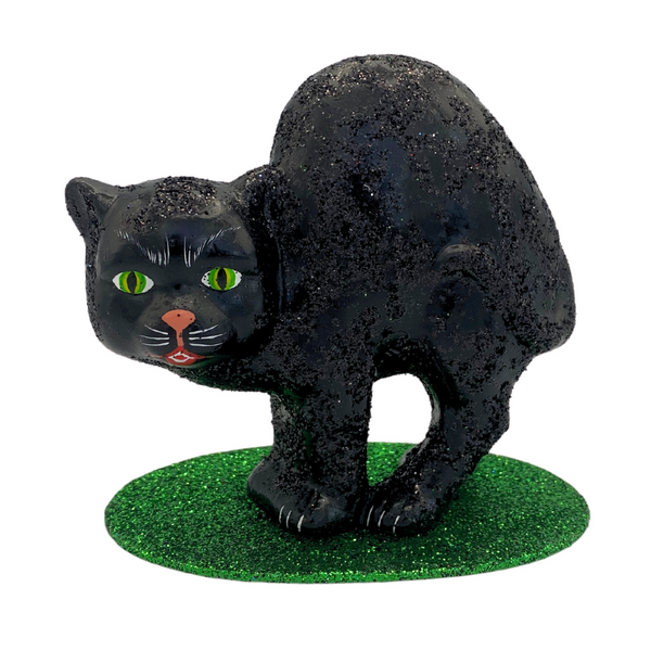 Hissing Black Cat with Glitter by Ino Schaller