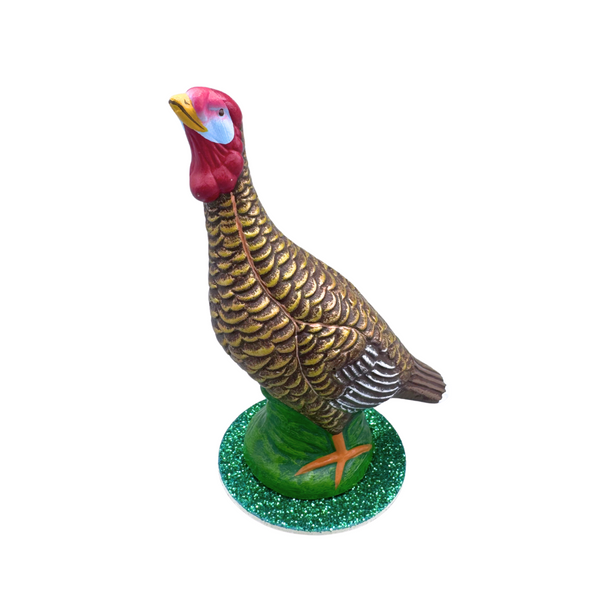 Turkey Paper Mache Candy Container, female, 5" by Ino Schaller