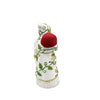 White with Holly Leaves, One of a Kind Papier Mache Candy Container by Ino Schaller