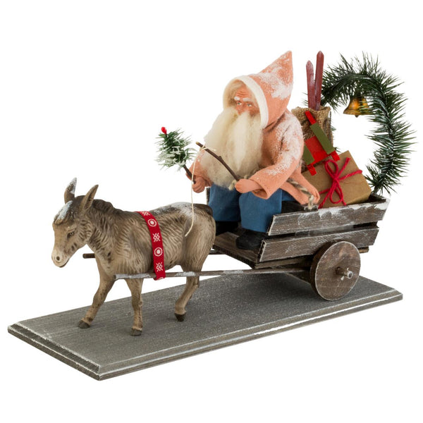 Christmas Cart with Santa and donkey figure by Marolin Manufaktur