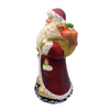 Santa with Sack of Toys, Paper Mache Candy Container, oxblood with beaded trim, by Ino Schaller