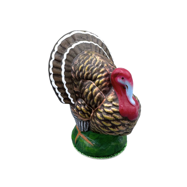 Turkey Paper Mache Candy Container, 5.5" by Ino Schaller