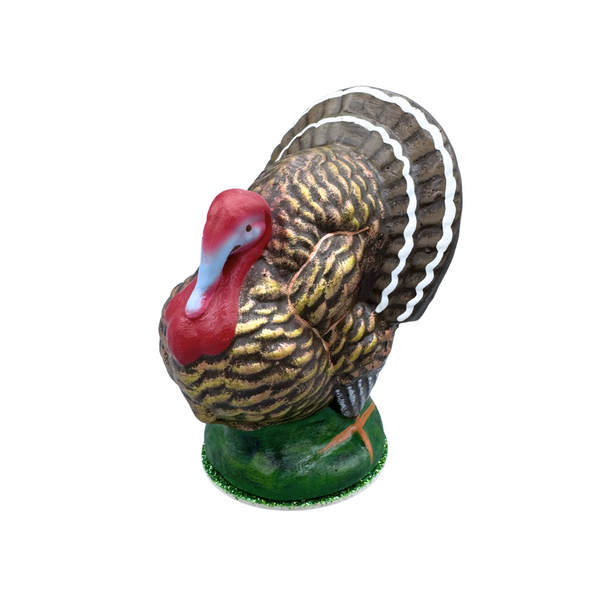 Turkey Paper Mache Candy Container, 5.5" by Ino Schaller