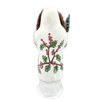 Santa Papier Mache Figure, white with holly and cardinal detail with fur trim by Ino Schaller