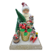 Santa Papier Mache Figure on base with basket of toys by Ino Schaller
