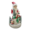 Santa Papier Mache Figure on base, shiny red by Ino Schaller