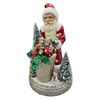 Santa Papier Mache Figure on base, shiny red by Ino Schaller