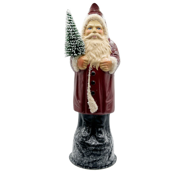 Santa Papier Mache Candy Container, old red with frost by Ino Schaller